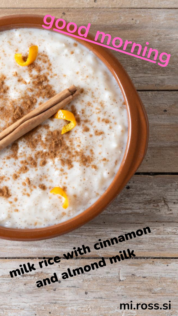 Picture of Milk rice with cinnamon and almond milk - MI.ross